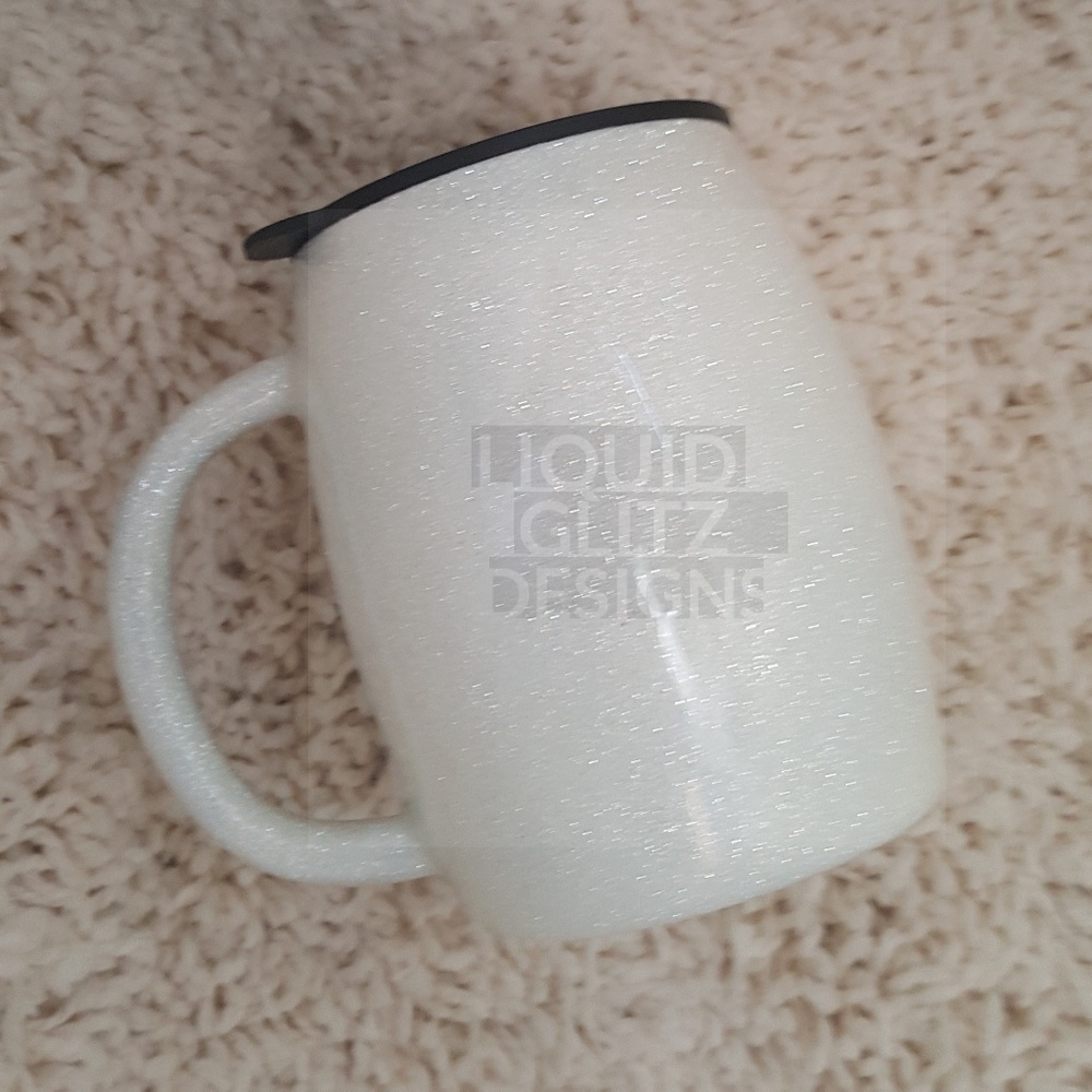 Custom White Stainless Steel Glitter Mug Tumbler